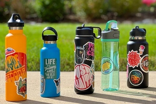 water bottle labels